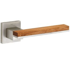 Deurklink op geveerd rozet Mimolimit mat nikkel ongelakt/iepen