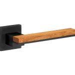 Deurklink op geveerd rozet Mimolimit pvd mat zwart/iepen