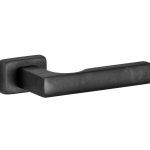 Deurklink op geveerd rozet Mini S pvd mat zwart