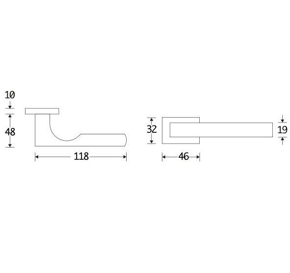 Deurklink op geveerd rozet Mini S pvd mat zwart - Afbeelding 2