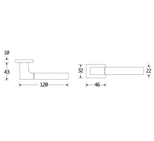 Deurklink op geveerd rozet Mini T glans chroom - Afbeelding 2