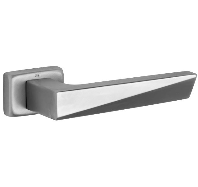 Deurklink op geveerd rozet Mini V mat nikkel ongelakt