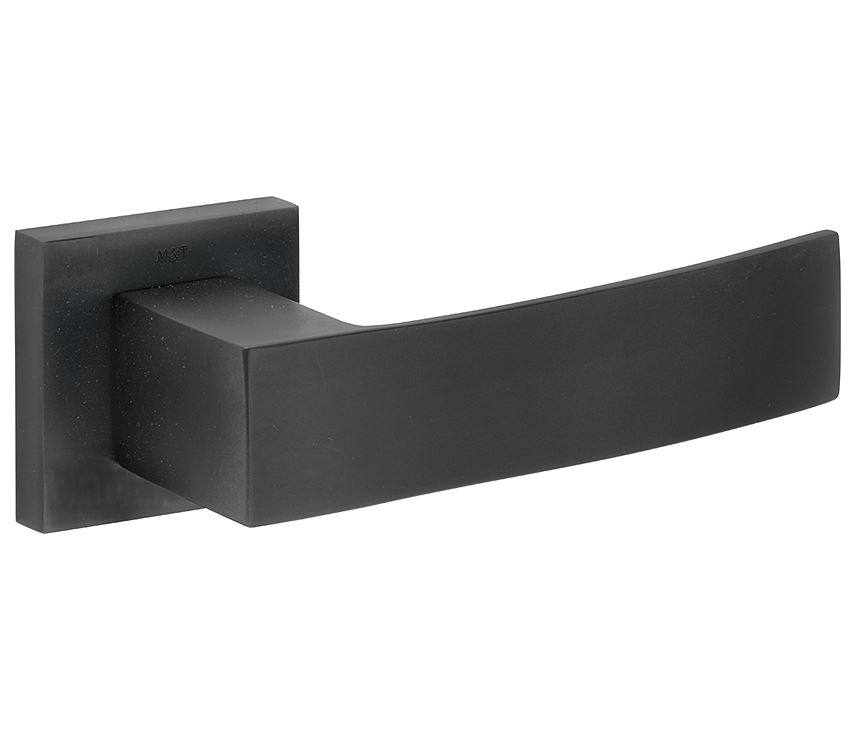 Deurklink op geveerd rozet My pvd mat zwart