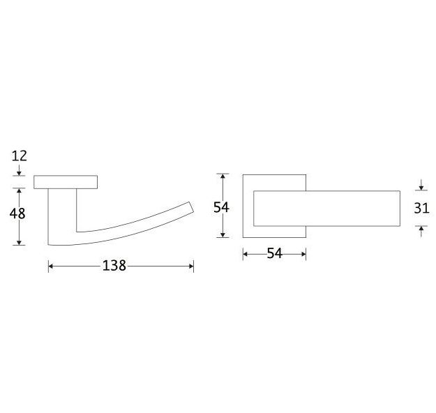 Deurklink op geveerd rozet My pvd mat zwart - Afbeelding 2