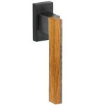 Draaikiepgarnituur Mimolimit links mat zwart pvd/eiken