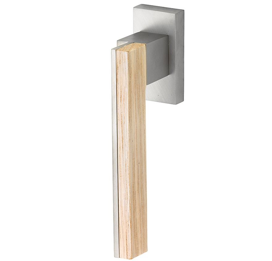 Draaikiepgarnituur Mimolimit rechts mat nikkel ongelakt/gebleekt eiken