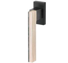 Draaikiepgarnituur Mimolimit rechts mat zwart pvd/gebleekt eiken