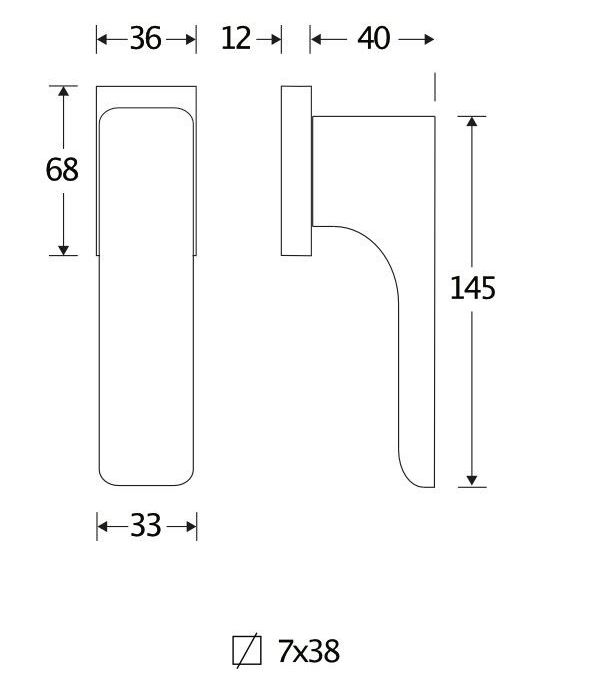 Draaikiepgarnituur Minimal mat zwart pvd - Afbeelding 2