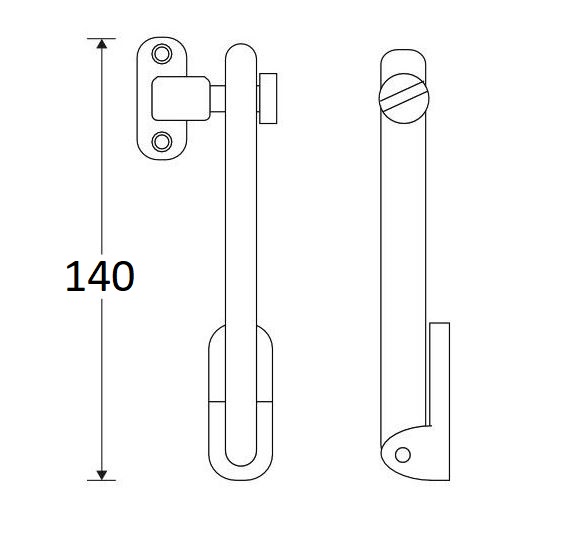 Raamschaar 140mm messing ongelakt - Afbeelding 2