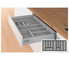 Bestekbak d:370-440mm - b:1001-1150mm zilverkleurig