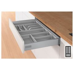 Bestekbak d:370-440mm - b:175-200mm zilverkleurig