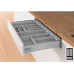 Bestekbak d:370-440mm - b:201-250mm zilverkleurig