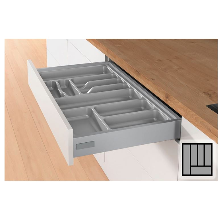 Bestekbak d:370-440mm - b:351-400mm zilverkleurig