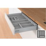 Bestekbak d:370-440mm - b:401-450mm zilverkleurig