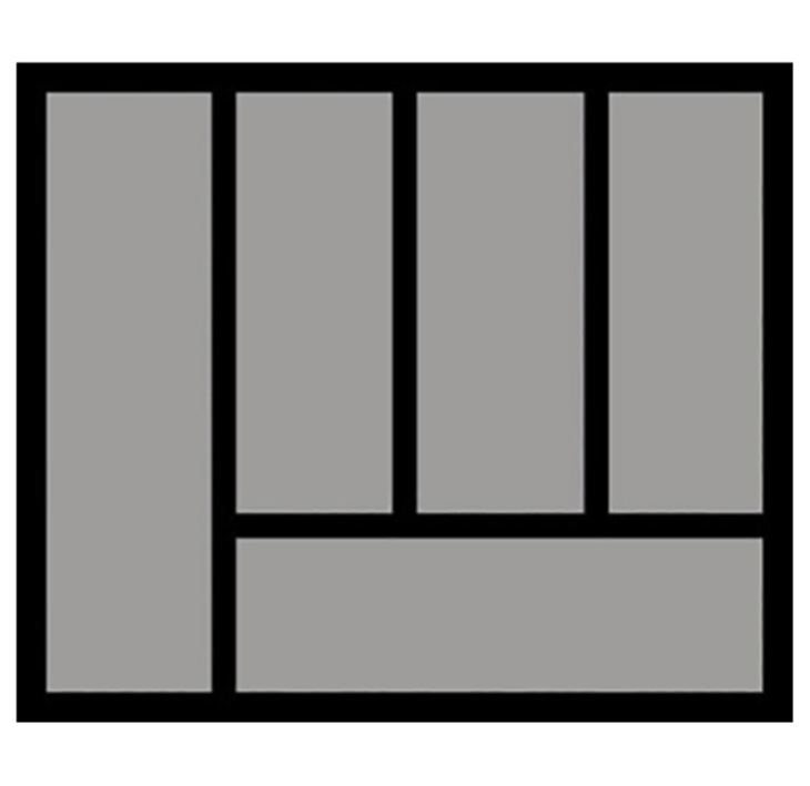 Bestekbak d:370-440mm - b:451-500mm zilverkleurig - Afbeelding 2