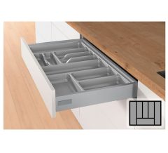 Bestekbak d:370-440mm - b:501-600mm zilverkleurig