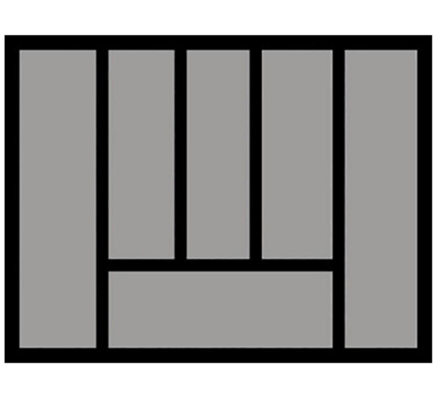 Bestekbak d:370-440mm - b:501-600mm zilverkleurig - Afbeelding 2