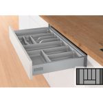 Bestekbak d:370-440mm - b:601-700mm zilverkleurig