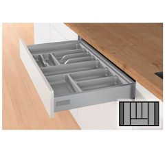 Bestekbak d:370-440mm - b:601-700mm zilverkleurig