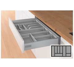 Bestekbak d:370-440mm - b:701-800mm zilverkleurig