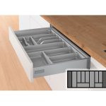 Bestekbak d:370-440mm - b:901-1000mm zilverkleurig