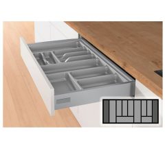 Bestekbak d:370-440mm - b:901-1000mm zilverkleurig