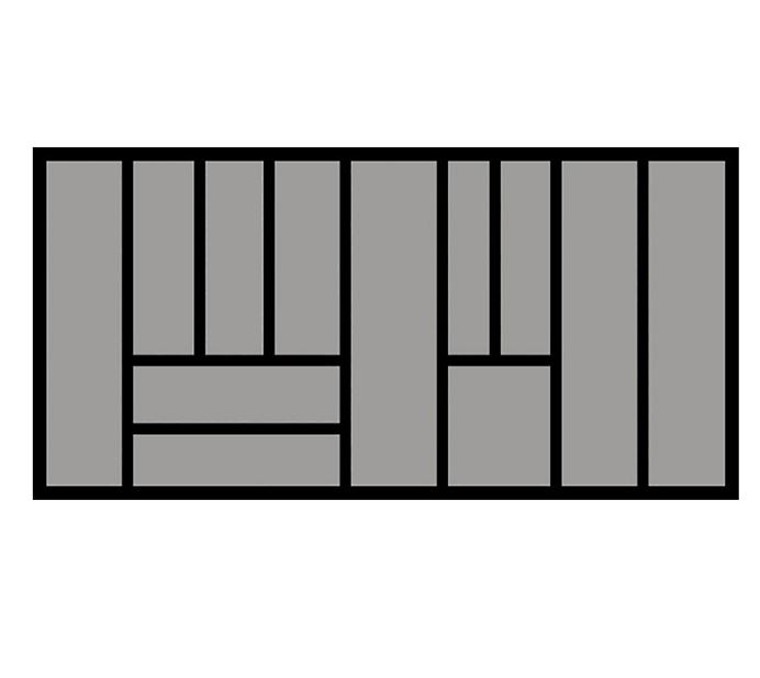 Bestekbak d:441-520mm - b:1091-1150mm antraciet - Afbeelding 2