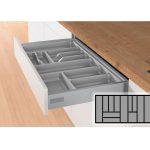 Bestekbak d:441-520mm - b:1091-1150mm zilverkleurig