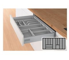 Bestekbak d:441-520mm - b:1091-1150mm zilverkleurig