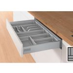 Bestekbak d:441-520mm - b:175-200mm zilverkleurig