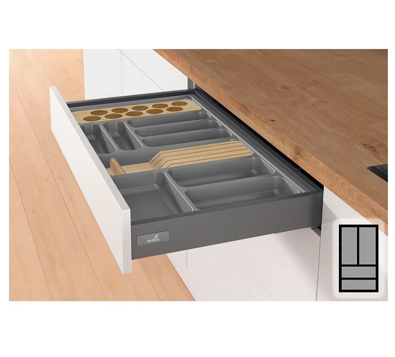 Bestekbak d:441-520mm - b:251-300mm antraciet