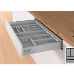 Bestekbak d:441-520mm - b:251-300mm zilverkleurig