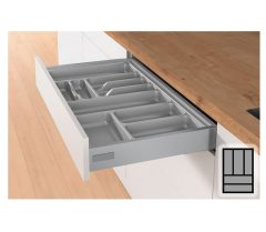 Bestekbak d:441-520mm - b:301-350mm zilverkleurig