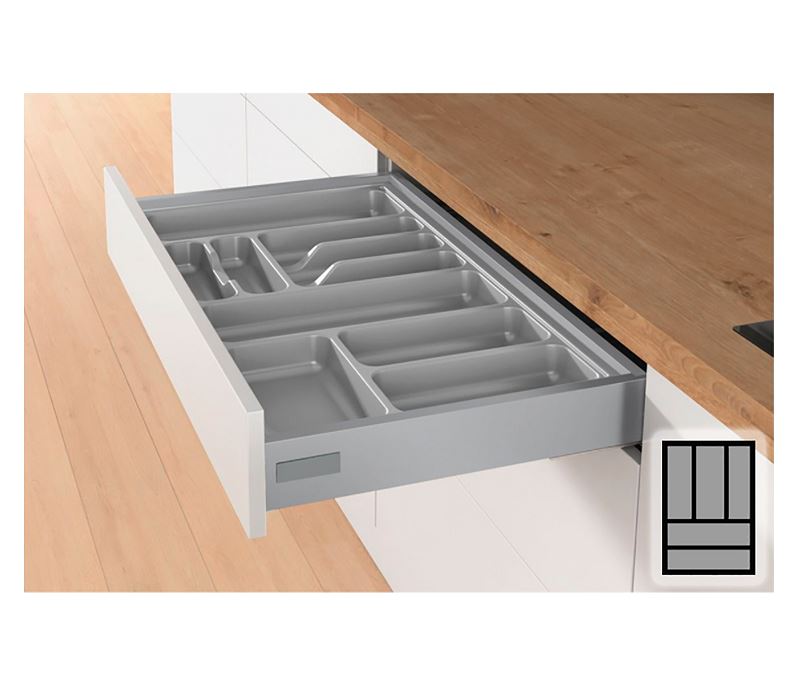 Bestekbak d:441-520mm - b:301-350mm zilverkleurig