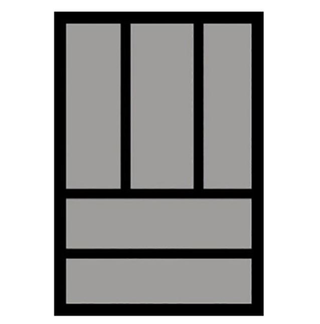 Bestekbak d:441-520mm - b:301-350mm zilverkleurig - Afbeelding 2