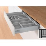 Bestekbak d:441-520mm - b:401-450mm zilverkleurig