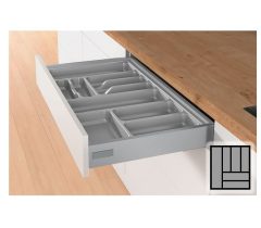 Bestekbak d:441-520mm - b:401-450mm zilverkleurig