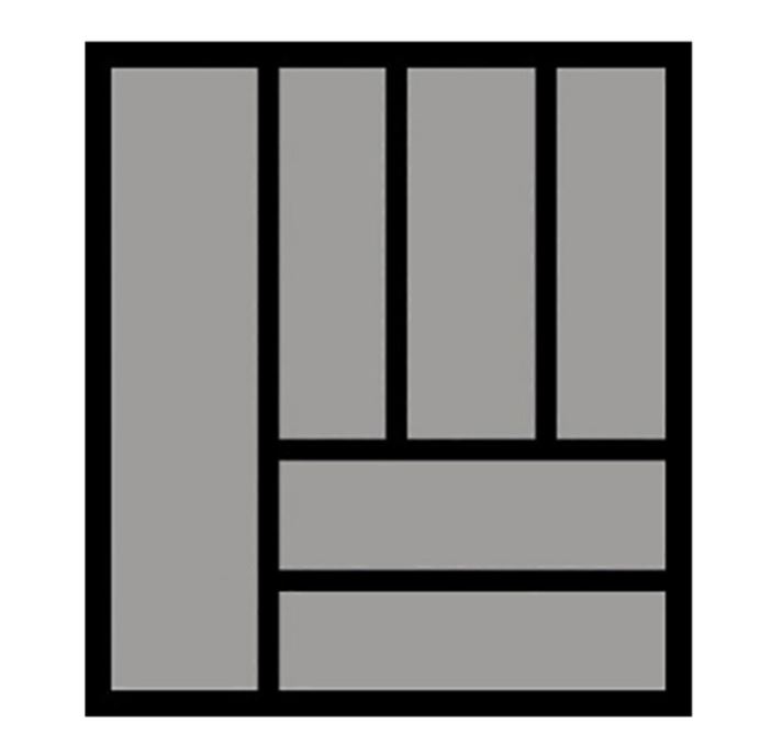 Bestekbak d:441-520mm - b:401-450mm zilverkleurig - Afbeelding 2