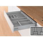 Bestekbak d:441-520mm - b:801-900mm zilverkleurig