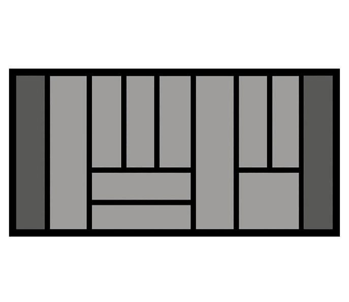 Bestekbak d:441-520mm - b:901-1000mm zilverkleurig - Afbeelding 2