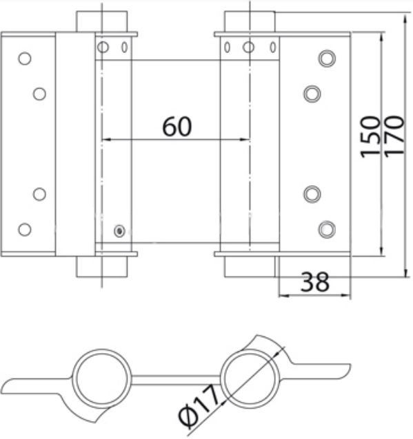 Bommer scharnier dubbelwerkend 150 mm rvs 2 stuks - Afbeelding 2