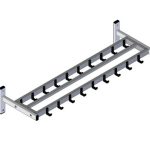 Wandgarderobe met 19 nylon haken