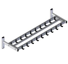 Wandgarderobe met 19 nylon haken