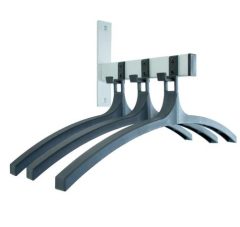 Wandgarderobe met 3 nylon haken en hangers