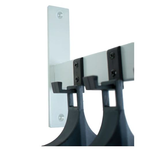 Wandgarderobe met 3 nylon haken en hangers - Afbeelding 2