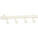 Wandkapstok Techno met 4 kunststof haken wit