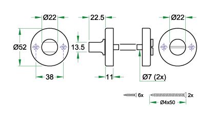 WC-Sluiting WCX 8mm brons - Afbeelding 2