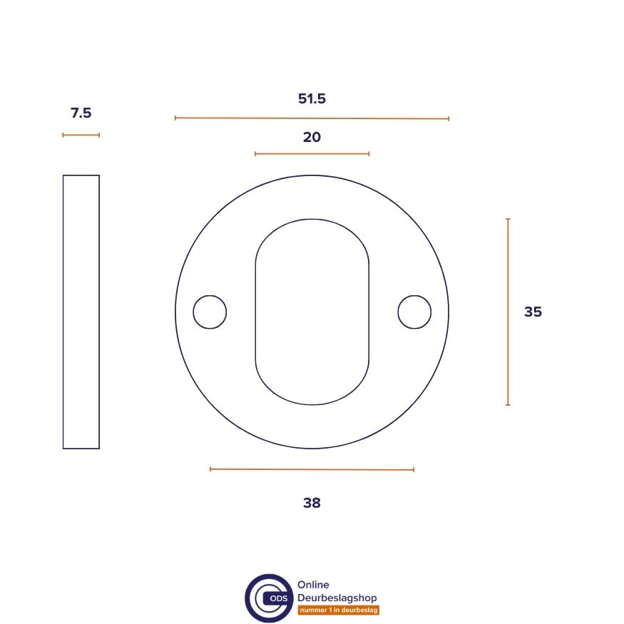 ODShop sleutelplaatjes Modern rond mat zwart - Afbeelding 3