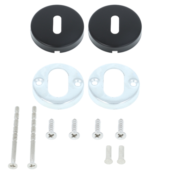 ODShop sleutelplaatjes Modern rond mat zwart - Afbeelding 4