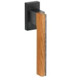 Draaikiepgarnituur Mimolimit links mat zwart pvd/iepen